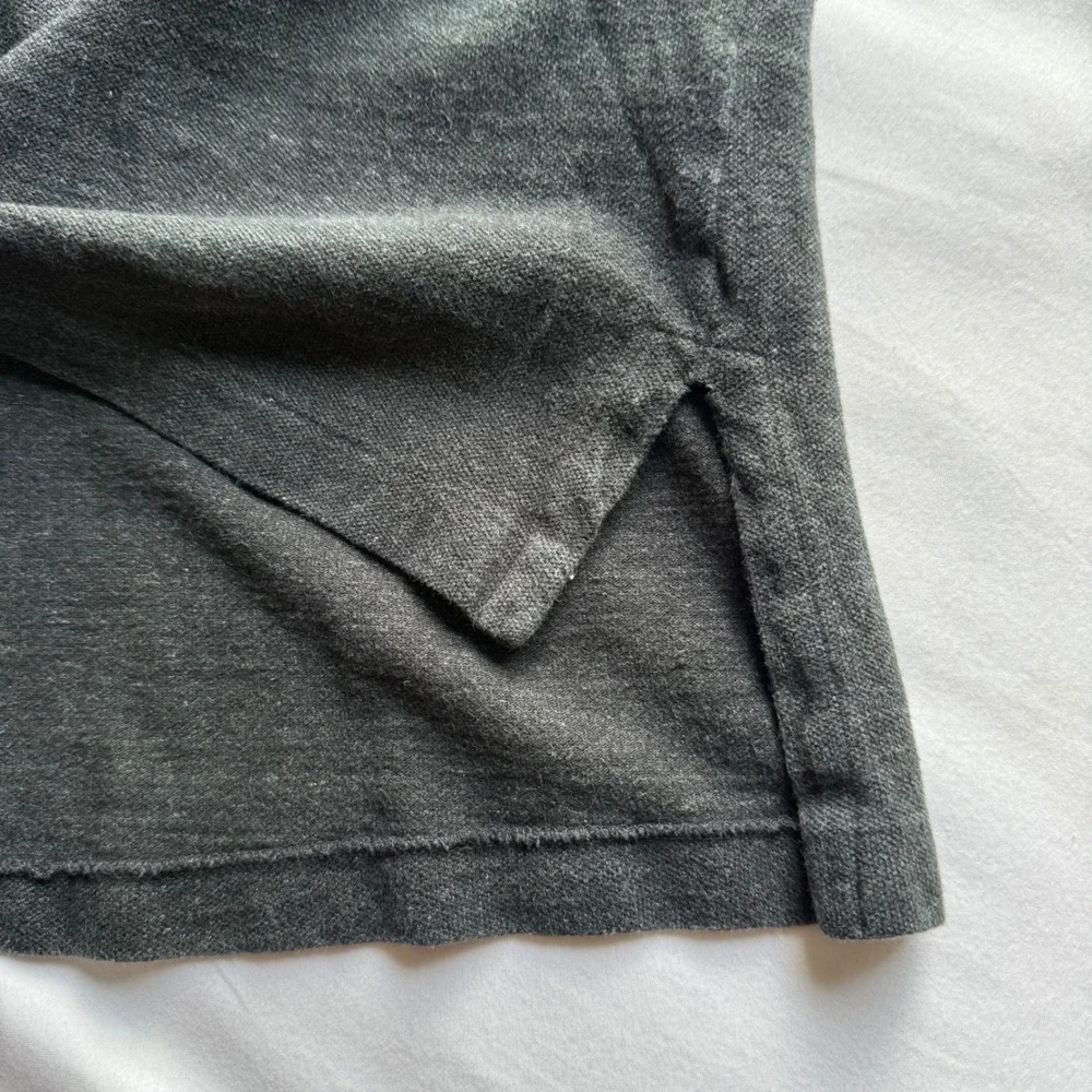 Polo Ralph Lauren Mens Gray Long Sleeve Polo Shirt Custom Fit Red Pony Large